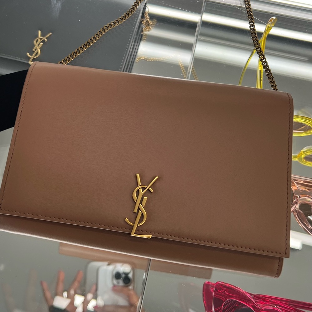 YSL Saint Laurent wallet on chain Cassandre Logo Plaque
